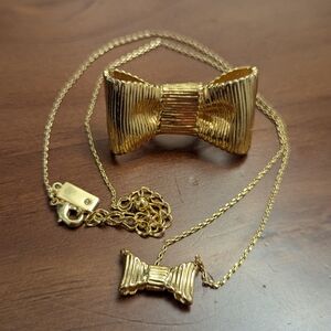 kate spade Gold Bow Necklace & Ring